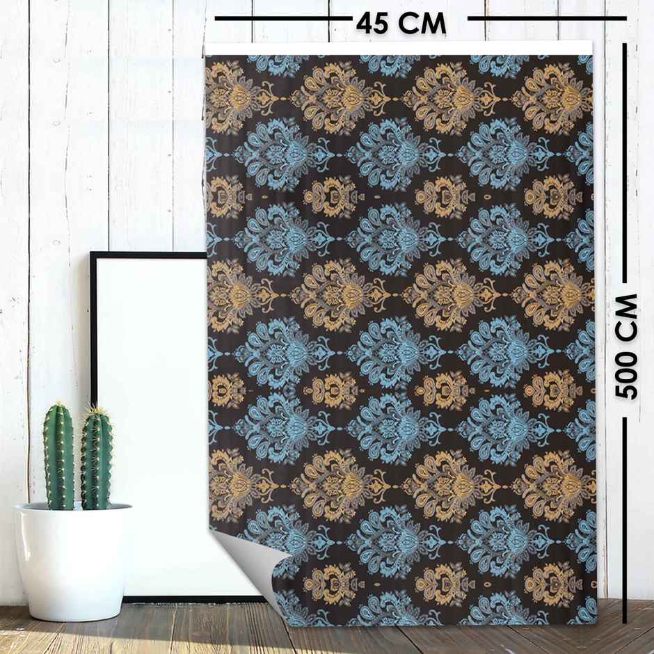 Wollzo 500 Cm Black, Black And Gold Self Adhesive Sticker