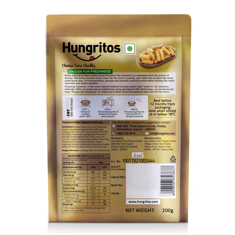 Hungritos Cheese Corn Chalks | Crispy Snack
