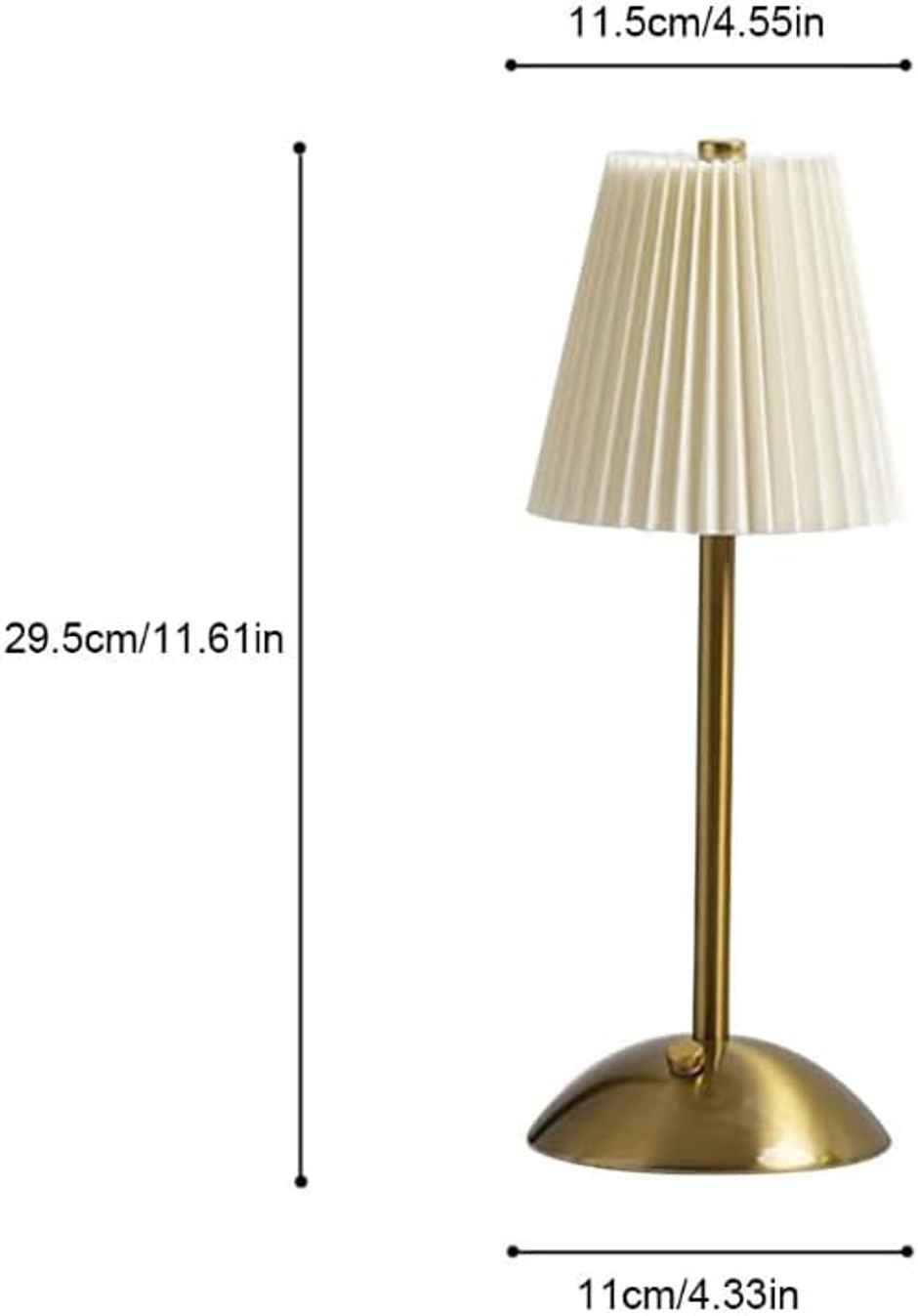 Hashwow Bedside Lamp with Metal Base Bedroom Creative Pleated Shade Night Light for Living Room