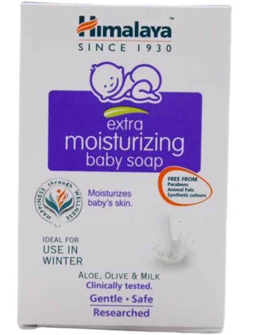 Himalaya Extra Moisturizing Baby Soap for Dry Skin|Helps Lock Moisture with Aloe-Milk Complex
