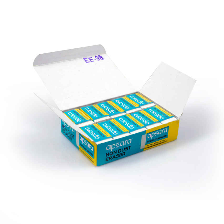 Apsara Non Dust Eraser - Clean and Smooth Erasing | Pack of 20