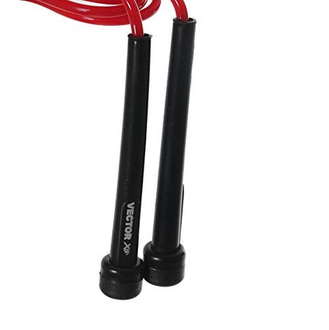 Vector X Lightweight Jump Rope | Adjustable With Plastic Handles | Tangle-Free Black