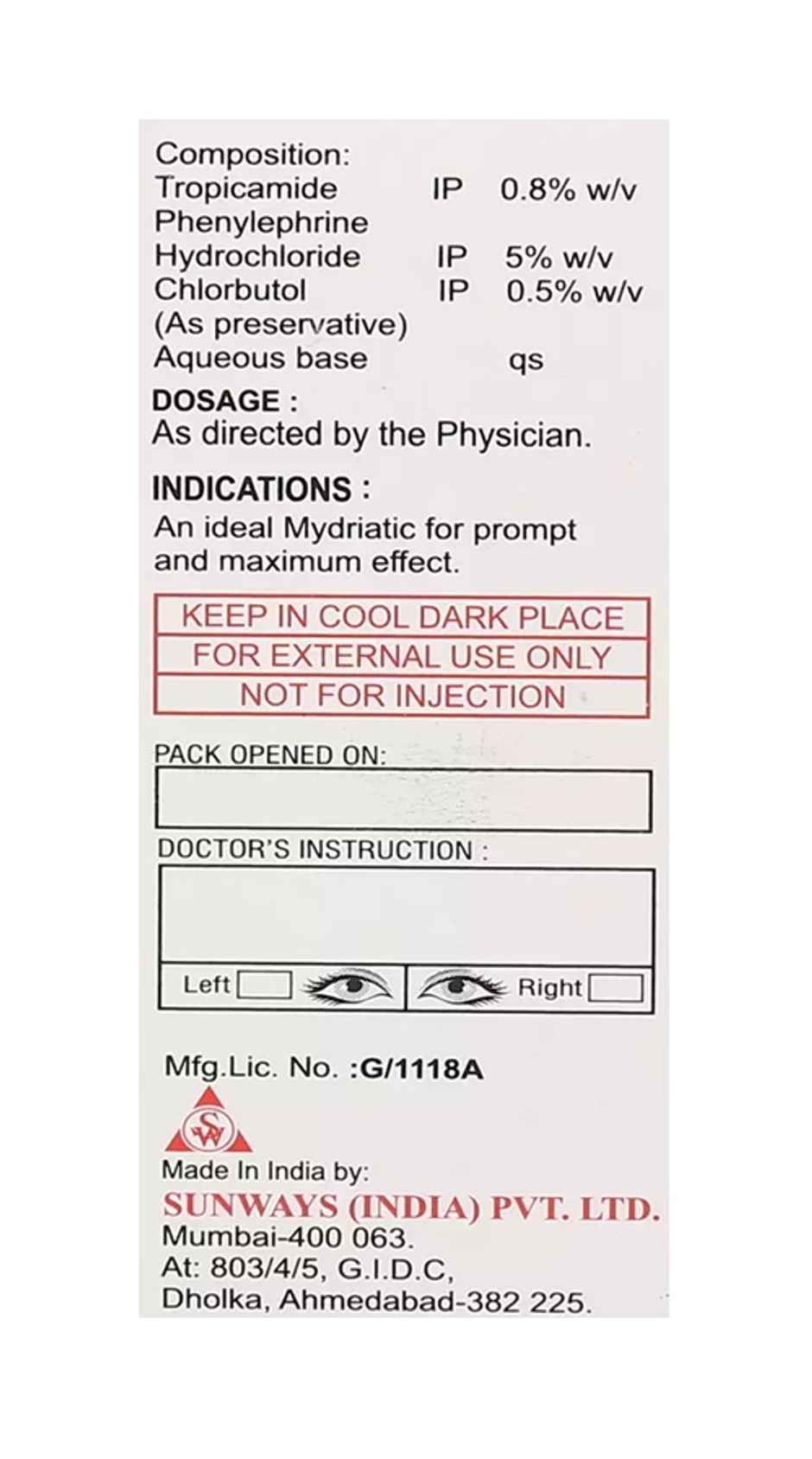 Tropicacyl Plus Eye Drop