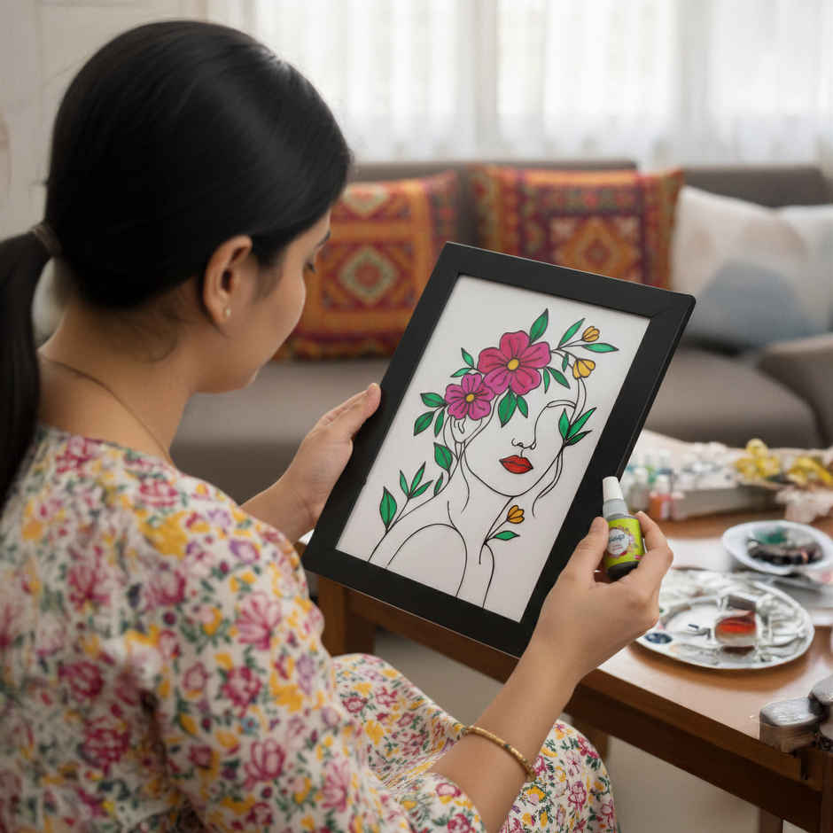 Glass Painting Kit | DIY Art Kit for Creating Custom Painted Glass Frame | Oye Happy