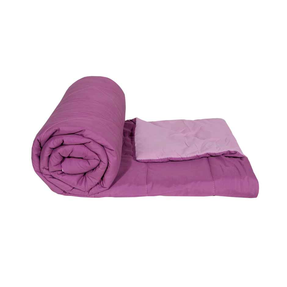 Dream Living Uphar | Comforter Solid Reversible Double Bed Cotton Rich Super Soft 220 x 240 cm | Lavender