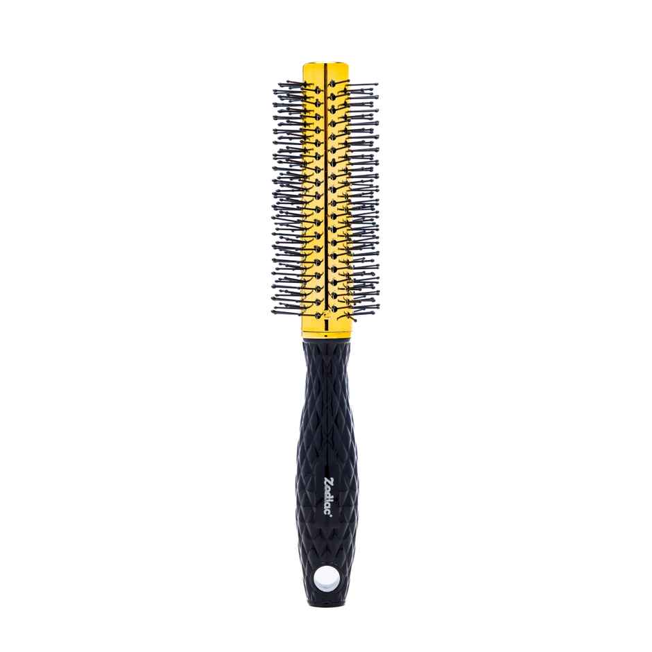 Zodiac Diamond Round Hair Brush | Chrome Gold