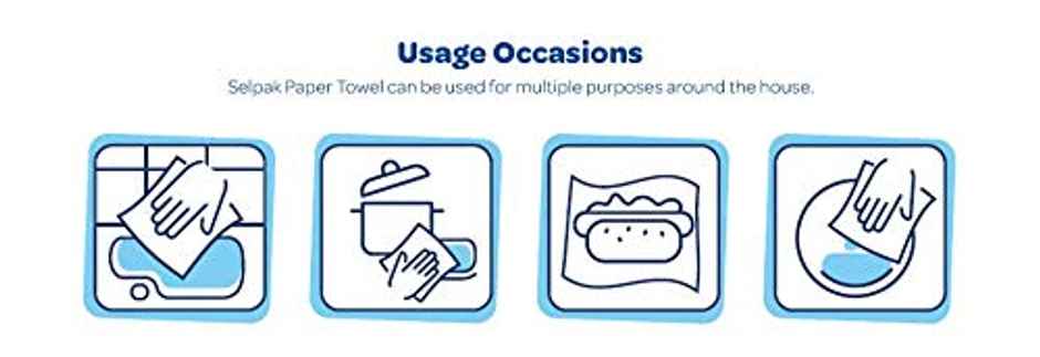 Selpak Kitchen Towel 80 Pulls Per Role | Pack of 4