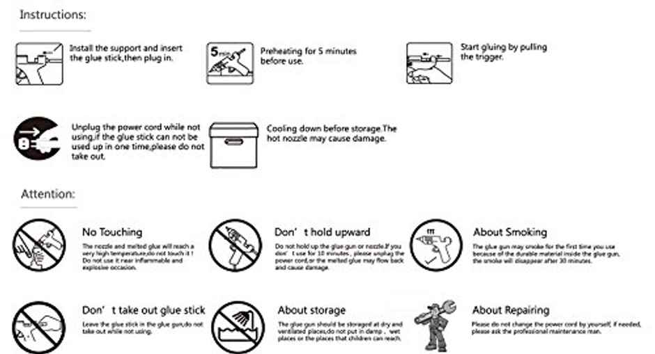 Aptechdeals 100W Industrial Glue Gun With 5 Milky Super Strong Glue Sticks (100W)