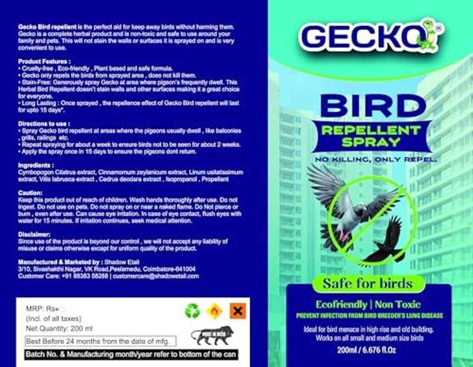 Gecko Bird Repellent Spray