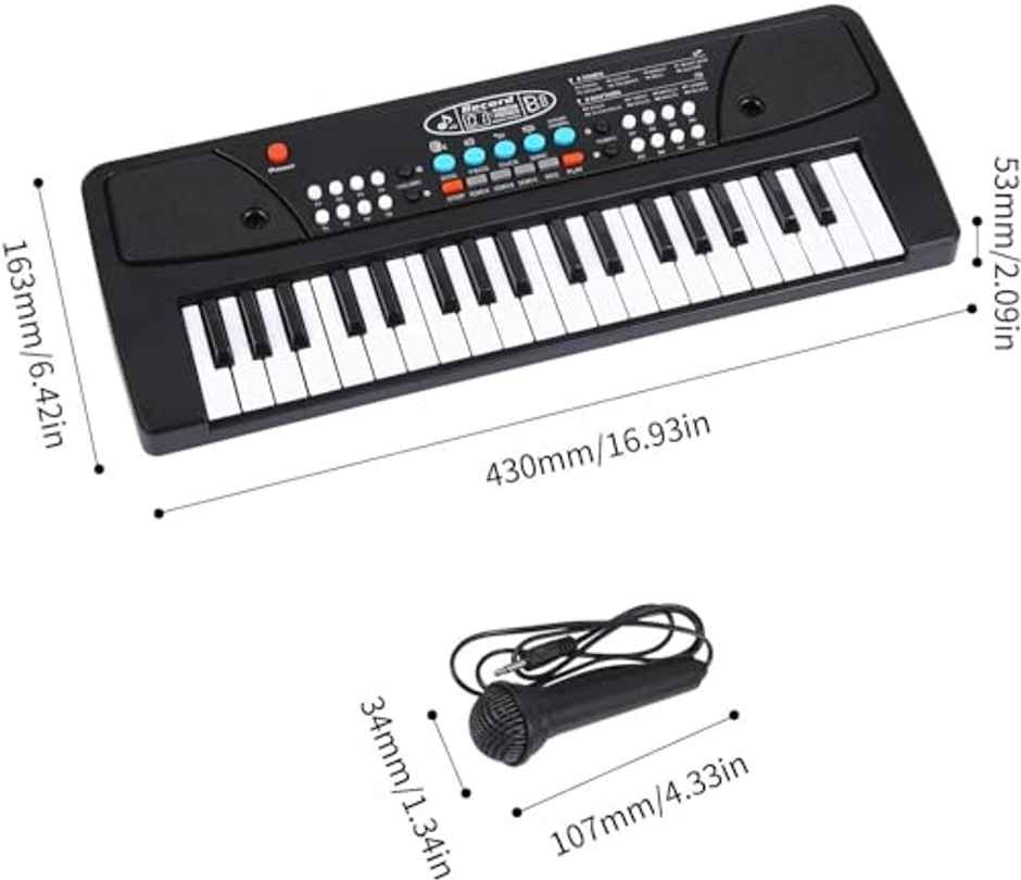 Storio Musical Sound Toys 37 Key Piano Keyboard Toy with Recording And Mic And Adapter For Power
