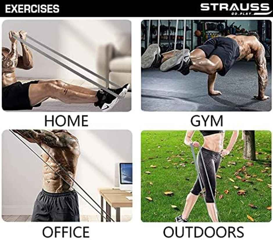 Strauss Premium Fabric Pull up Resistance Bands, (Set of 3)