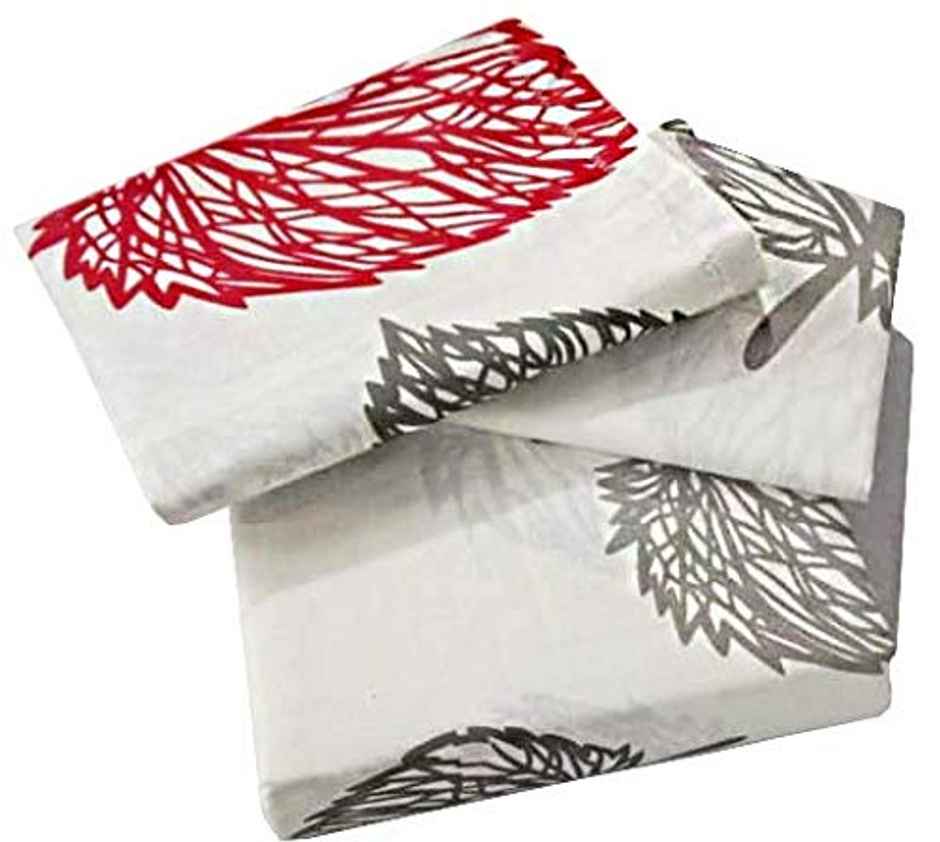 BAY6 100% Cotton 144 TC Single Bedsheet - 90 x 60 Inch, Botanical Print