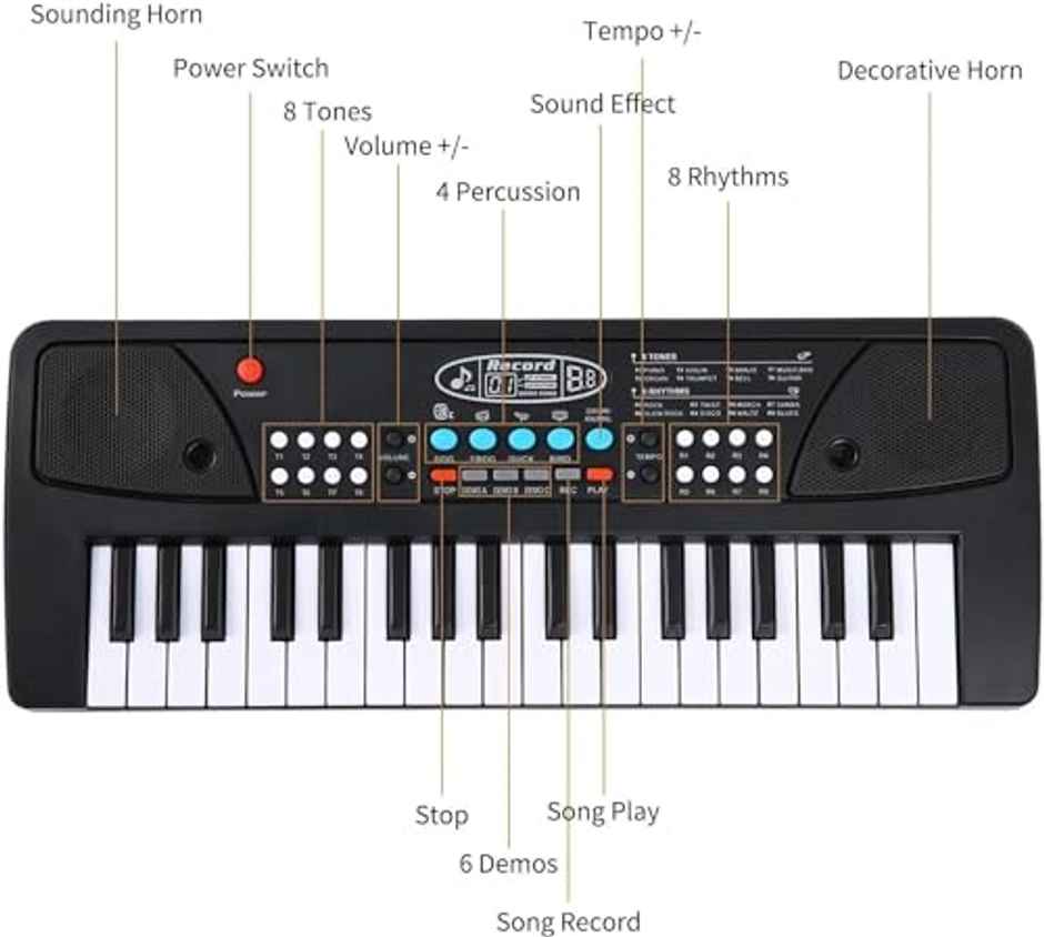 Storio Musical Sound Toys 37 Key Piano Keyboard Toy with Recording And Mic And Adapter For Power