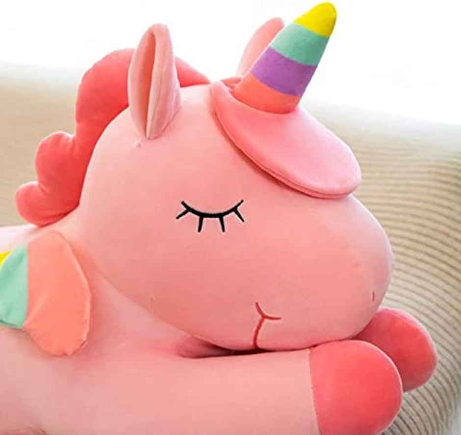 DearJoy Flying Unicorn Soft Toy - Pink, 30cm