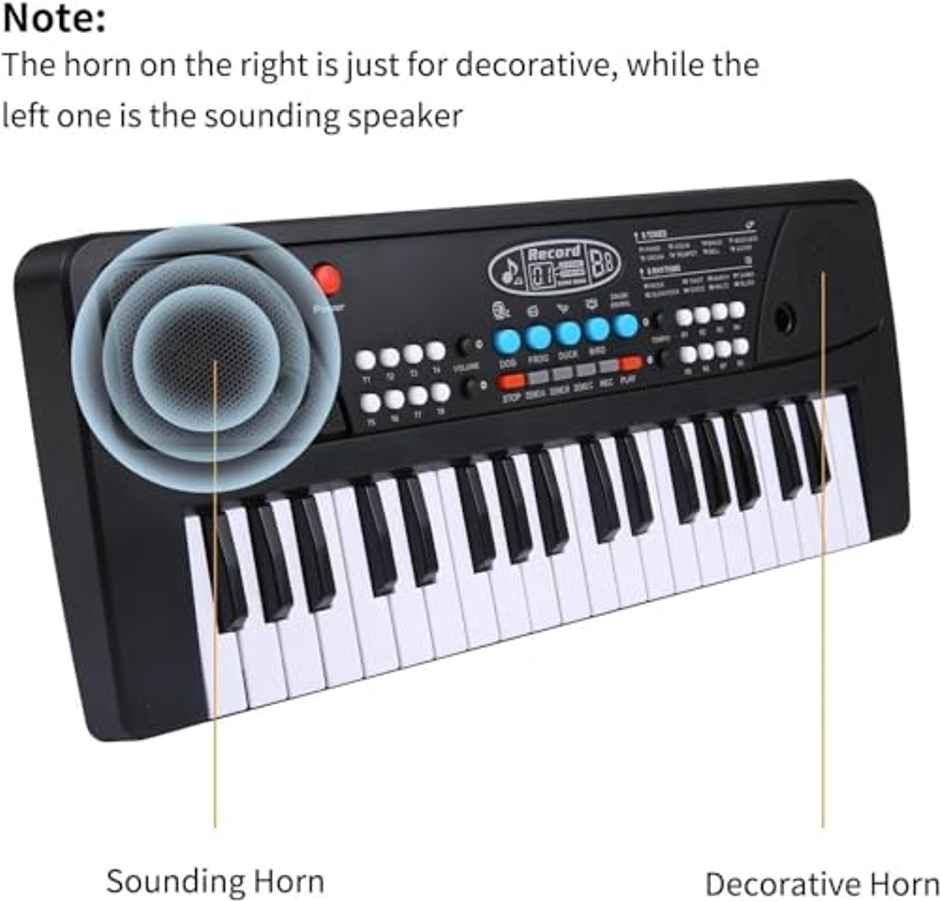 Storio Musical Sound Toys 37 Key Piano Keyboard Toy with Recording And Mic And Adapter For Power