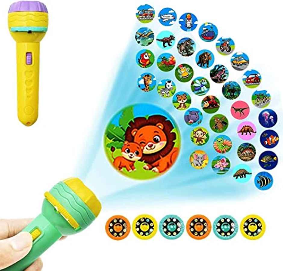 Storio 3 Slides 24 Patterns Mini Projector Torch Toy Slide Flashlight Projector Torch