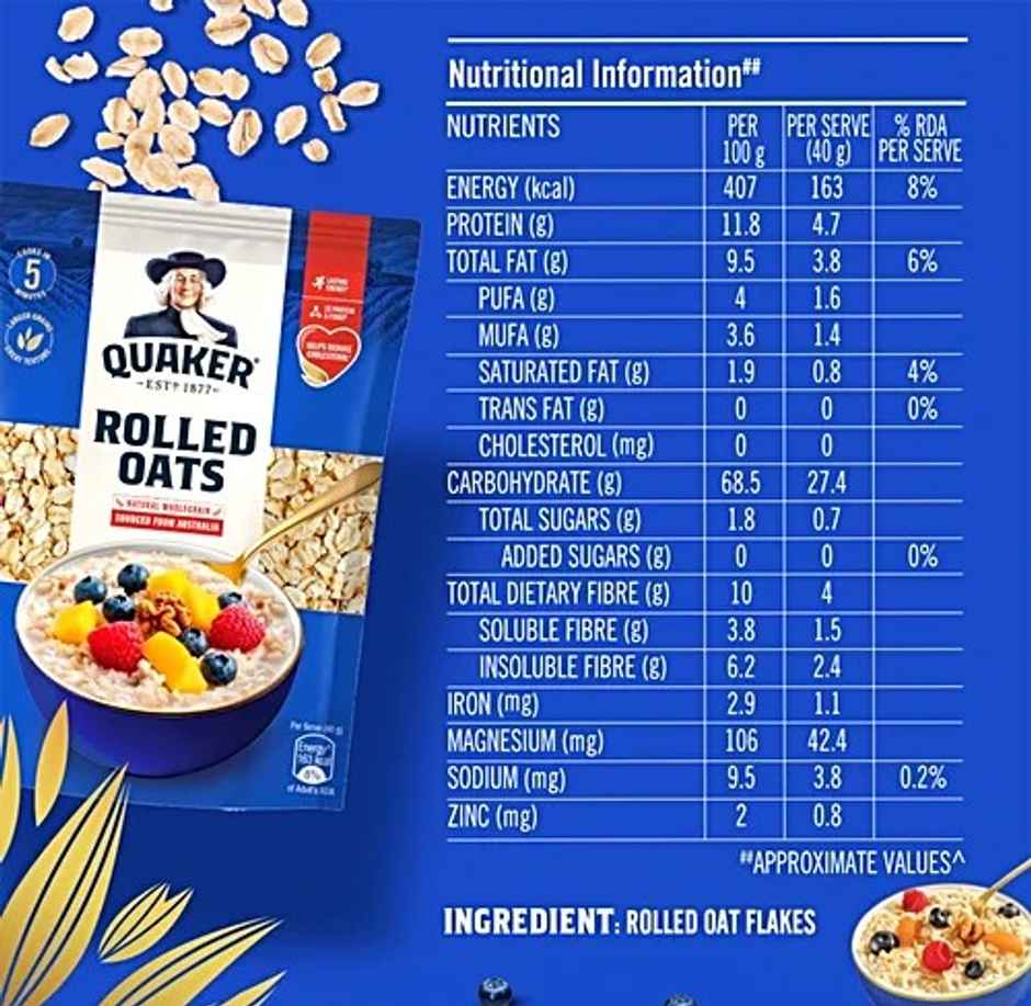 Quaker Natural Wholegrain Rolled Oats
