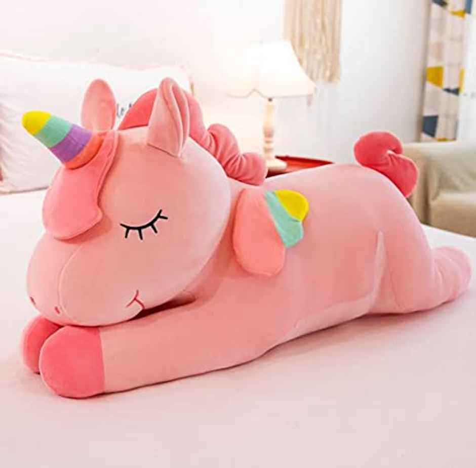 DearJoy Flying Unicorn Soft Toy - Pink, 30cm