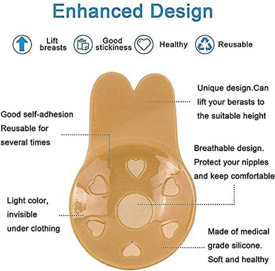 Bronson Professional Boob Lift Cups For Breast Push Up Lift and Reusable Silicone Pasties For Women