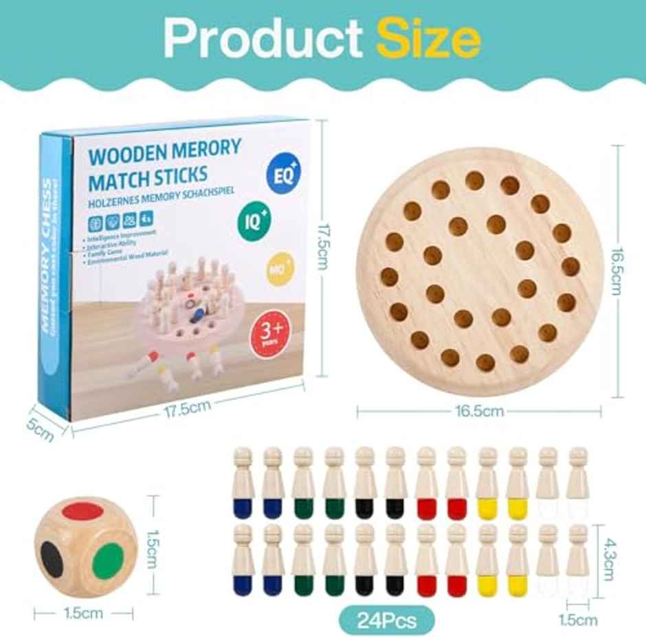 Storio Geometric Memory Chess | Shape Sorting Educational Puzzle