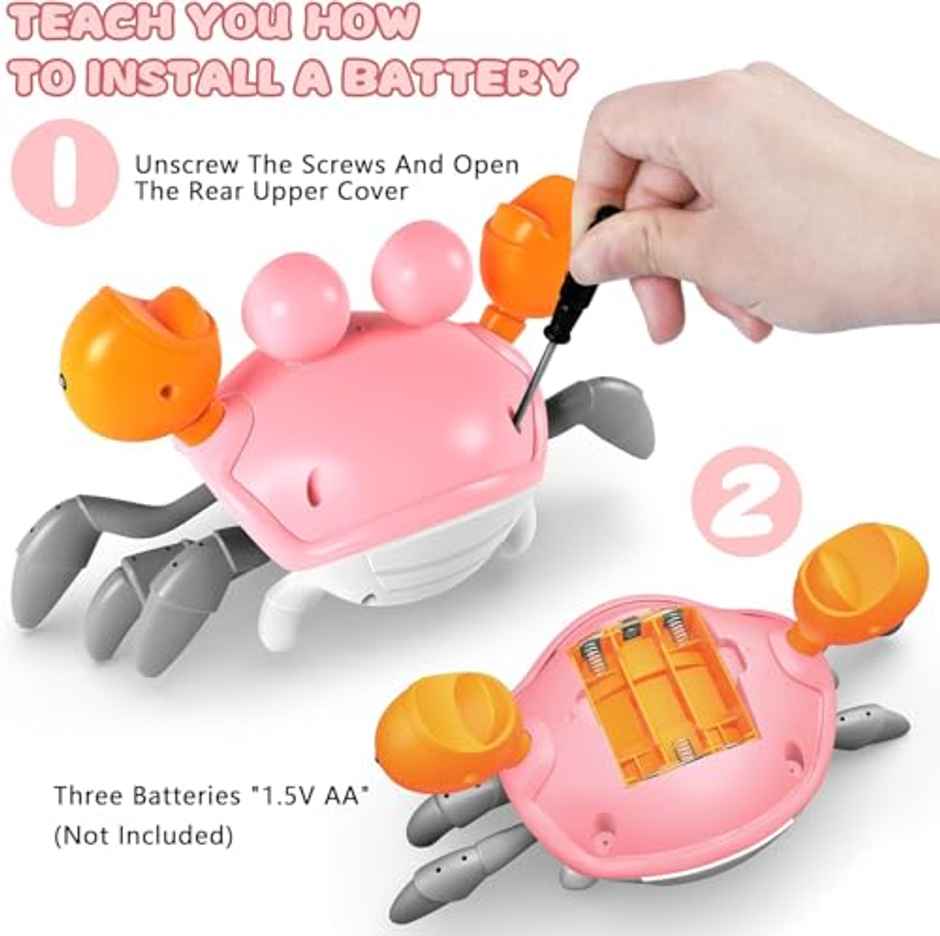 Storio Rechargeable Crawling Crab Toy | Tummy Time Baby Toy