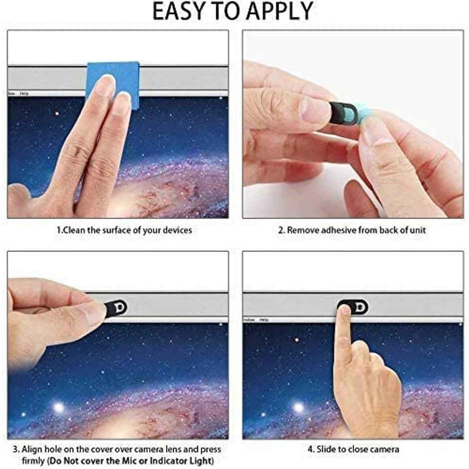 Striff Webcam Cover Slide, Ultra Thin Laptop Camera Cover Slide Blocker for Computer MacBook Pro iMac PC Tablet (Pack of 3) - Black