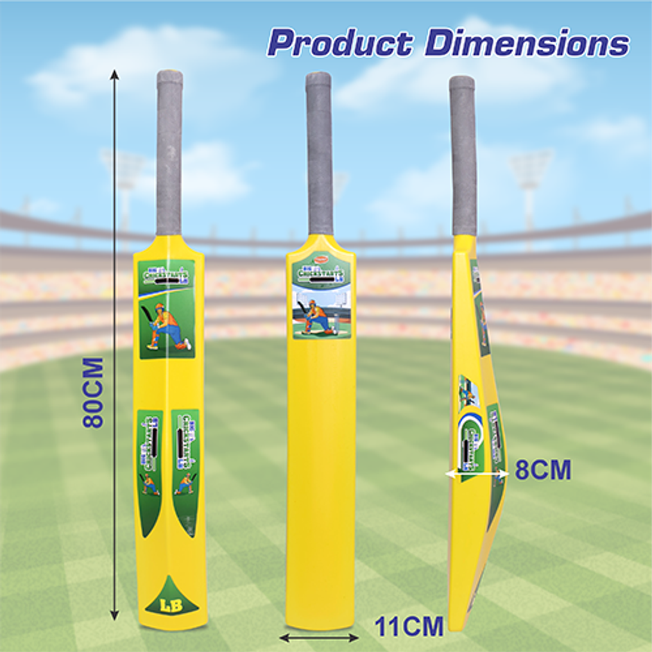 Aditi Toys Big Turf Cricket Bat, for Kids & Adults 15+ | Indoor/Outdoor | Yellow - 34.5 in