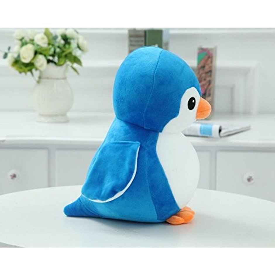 DearJoy Penguin Soft Toy - Blue, 25 cm
