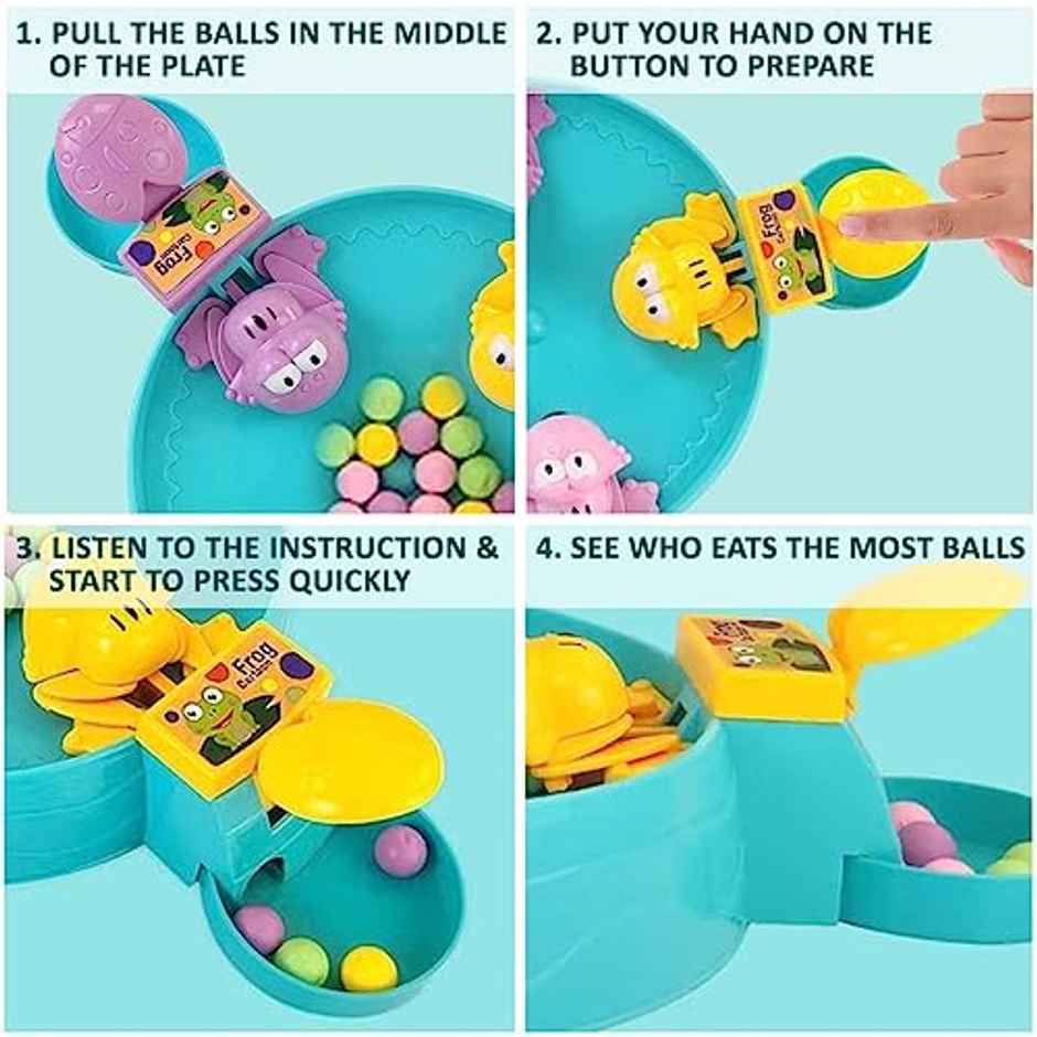 Storio Hungry Frog Indoor Board Game | Multiplayer Puzzle Toy For Kids | Gift | 4 Players