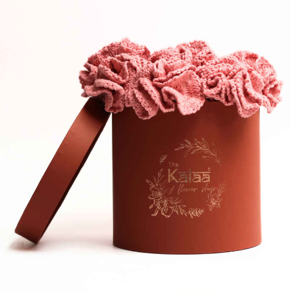 Handcrafted Crochet Carnations Flower Box | The Kalaa Store