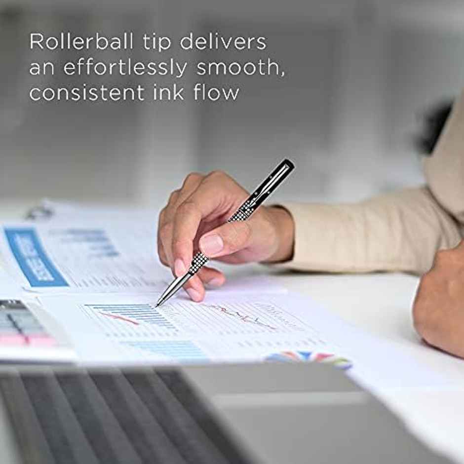 Parker Gift Set - (Parker Vector Special Edition Chrome Trim Roller Ball Pen) |1 Pen + 1 Key Chain