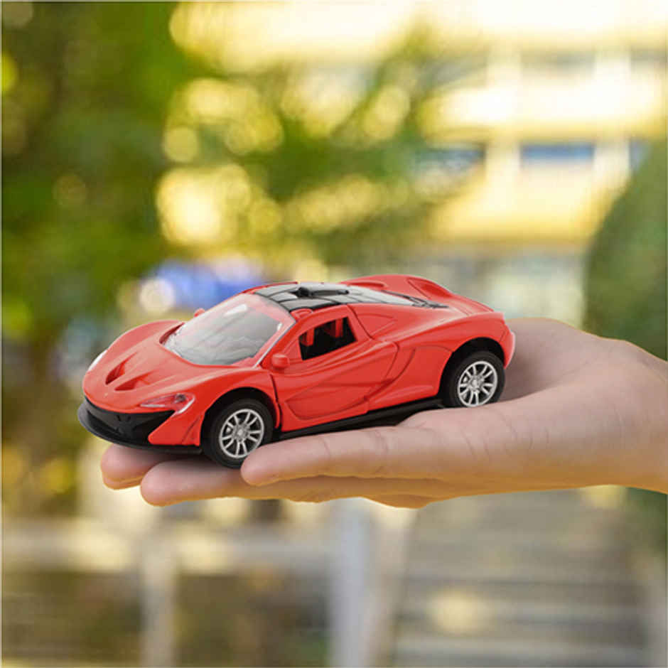 Aditi Toys Die-Cast Car with Sound, Lights, Open & Close Doors, Pull Back Action - Age 3+ |Red