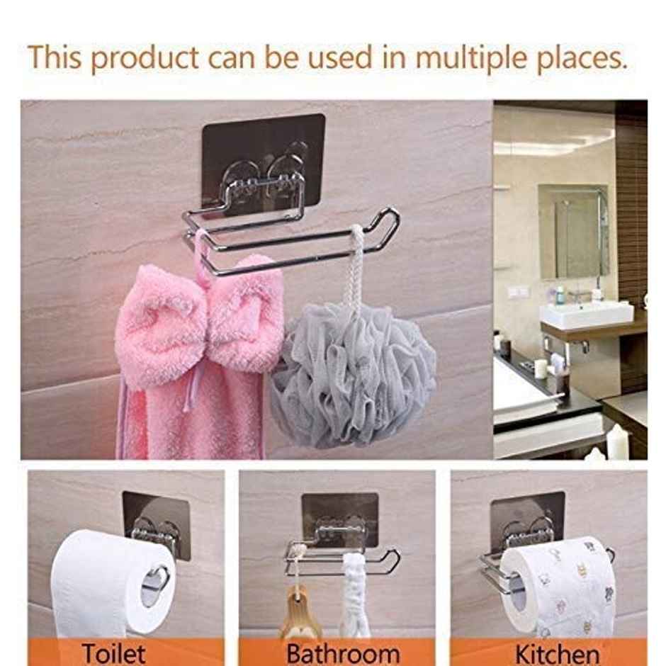 Perpetual Tissue Paper Holder | Stainless Steel Roll Holder for Bathroom & Kitchen | Pack of 2
