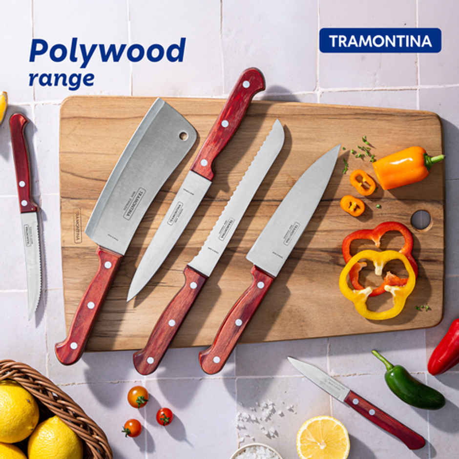 Tramontina Polywood Stainless Steel Utility Knife Chaku,15.2 Cm 6 Inch | Straight