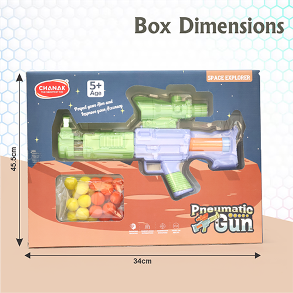 Aditi Toys Space Explorer Pneumatic Gun Include 24 Soft Foam Ball, Indoor/Outdoor, Above 5+, |Green