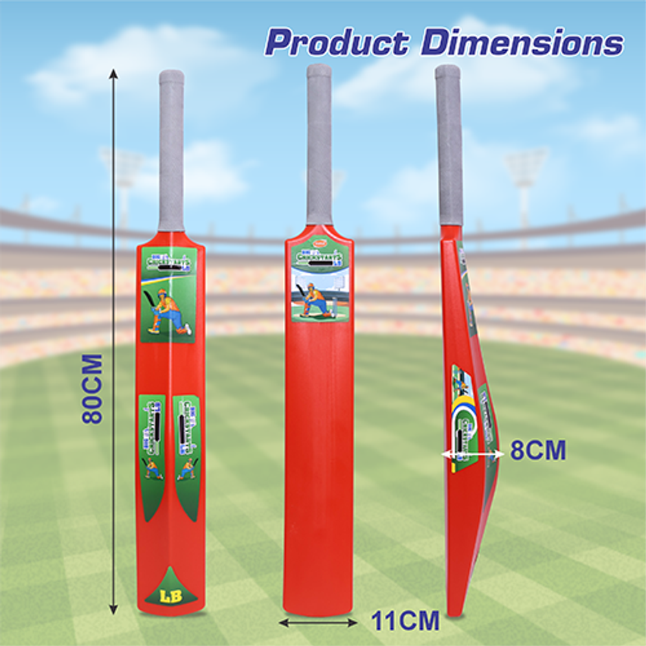 Aditi Toys Big Turf Cricket Bat, for Kids & Adults 15+ | Indoor/Outdoor | Red - 34.5 in
