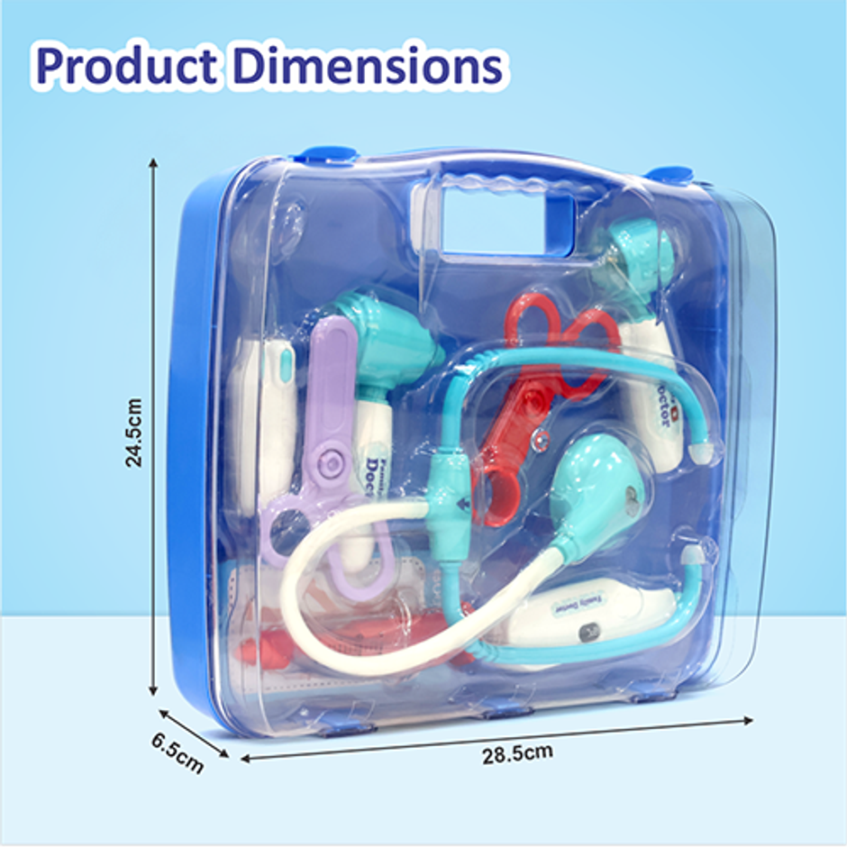 Aditi Toys Transparent Doctor Set Briefcase | 9 Pcs LED Pretend Play Medical Kit for Kids | 3+ years
