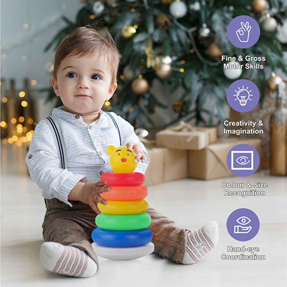 Aditi Toys MultiColour ABS Plastic Stacking Ring Toy for Kids - Sorting & Stacker, 06+ Months