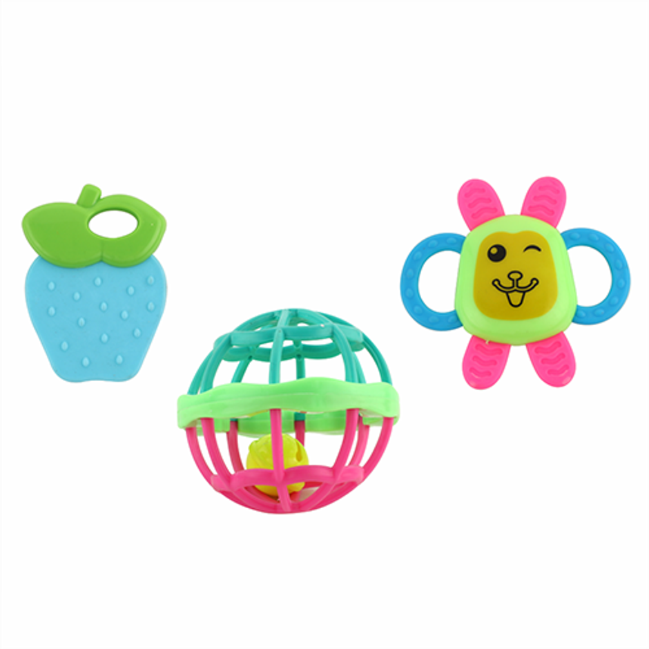 Aditi Toys 3-Piece Baby Rattle Set - Safe, Colourful, 100% BPA Free, Non-Toxic, Infant Grab, Age 0 -6M
