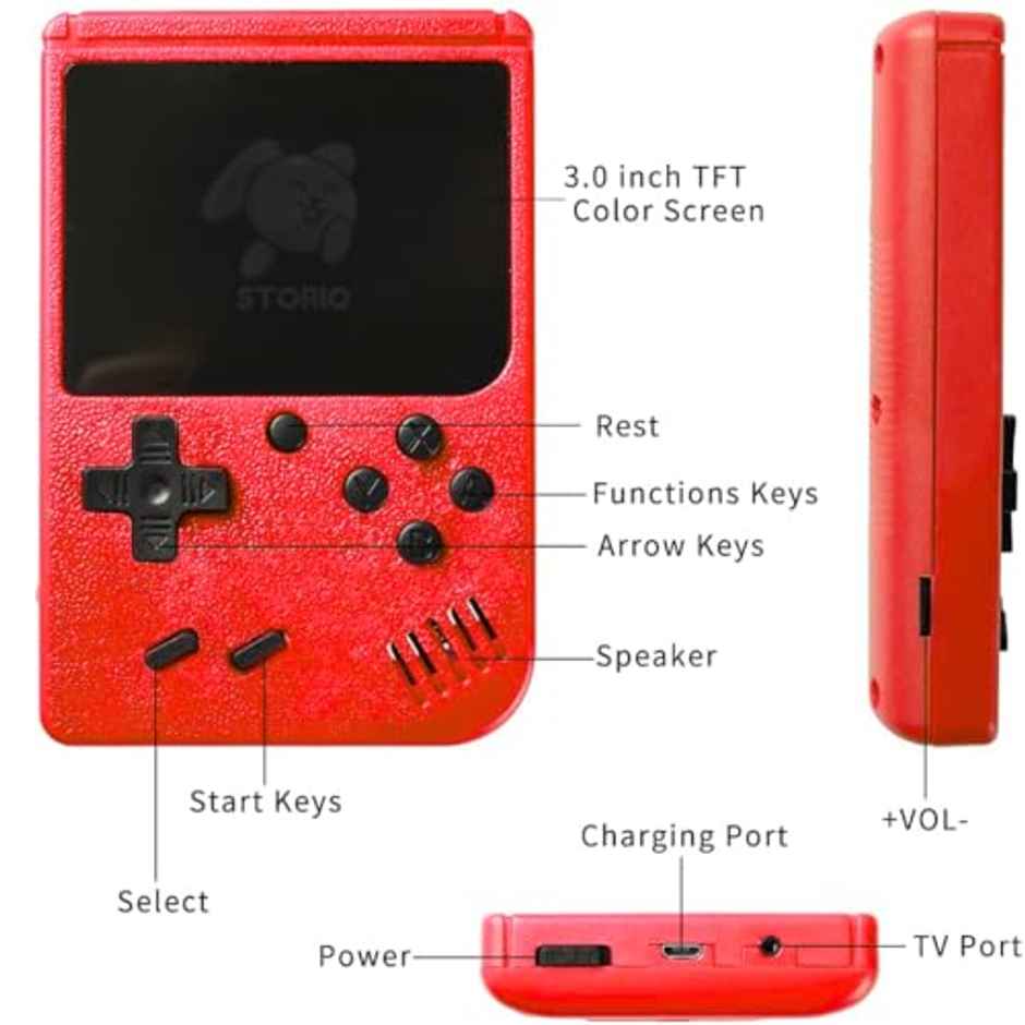 Storio Rechargeable Pocket Video Game | 400 in 1 Retro Gaming Console