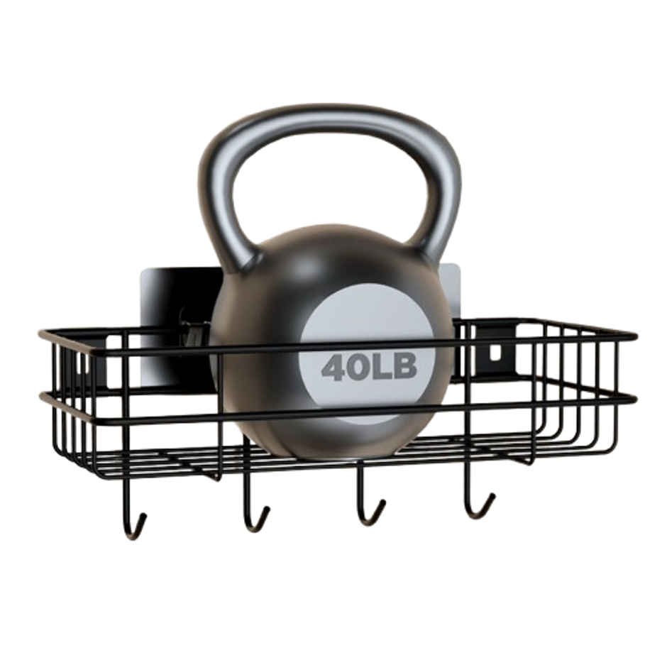 Lorazzo Bathroom Organiser Shelves With Hooks - Self Adhesive Without Drill