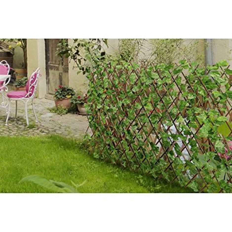 Go Hooked Artificial Expanding Wood Fence Trellis | 60 x 20 Inch