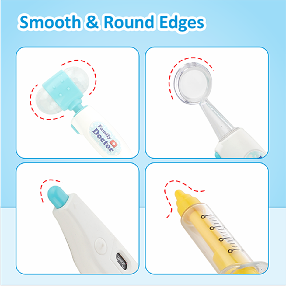 Aditi Toys Transparent Doctor Set Briefcase | 9 Pcs LED Pretend Play Medical Kit for Kids | 3+ years