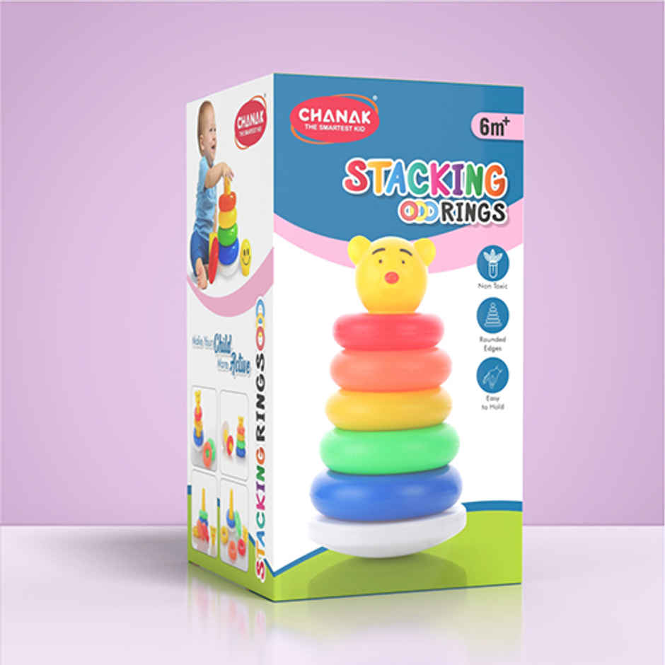 Aditi Toys MultiColour ABS Plastic Stacking Ring Toy for Kids - Sorting & Stacker, 06+ Months