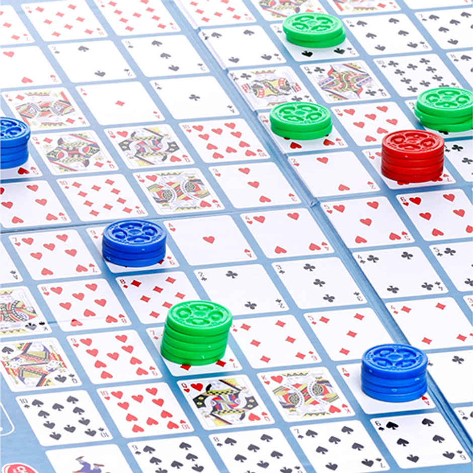 Aditi Toys Make A Sequent Game - Strategy Board Game with Chips & Cards for Kids 7+, BIS Approved