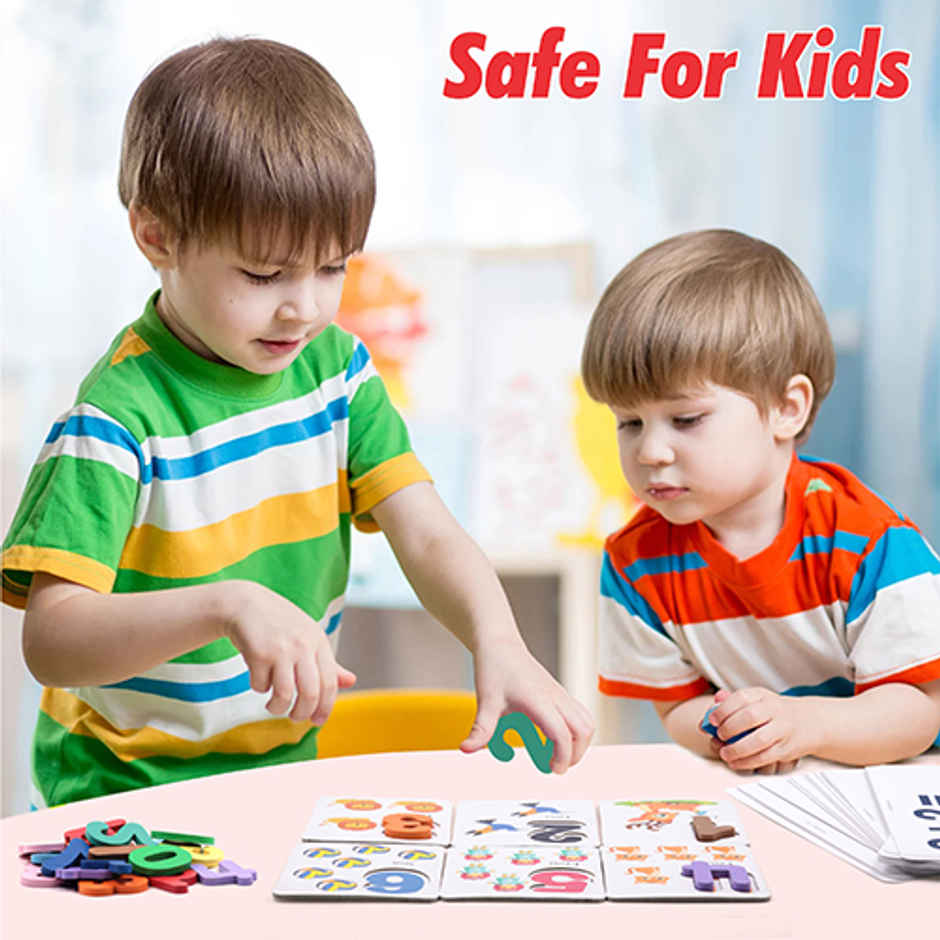 Aditi Toys Math Genius - Wooden Numbers & Wipe-Clean Cards, Educational Math Kit for Kids 3+