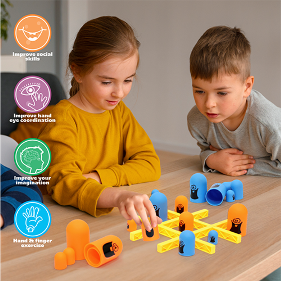 Aditi Toys 3D Gobble Game - Fun Strategy Tic Tac Toe for Kids & Families, Learning Toy for Ages 3+