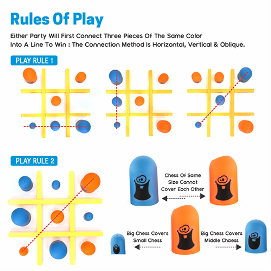 Aditi Toys 3D Gobble Game - Fun Strategy Tic Tac Toe for Kids & Families, Learning Toy for Ages 3+