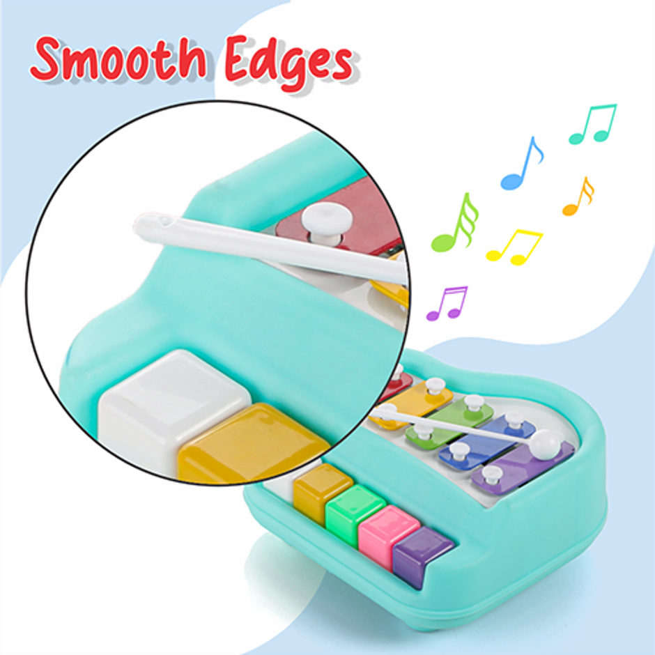 Aditi Toys Plastic Musical Piano Xylophone for Kids, Non-Toxic Suitable for Above 3 Years | Blue