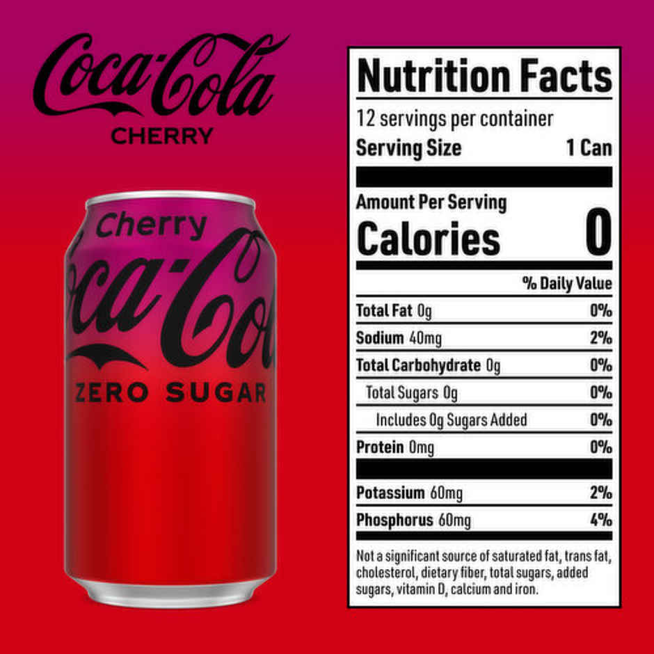 Coca-Cola Cherry Zero Sugar Soft Drink Can